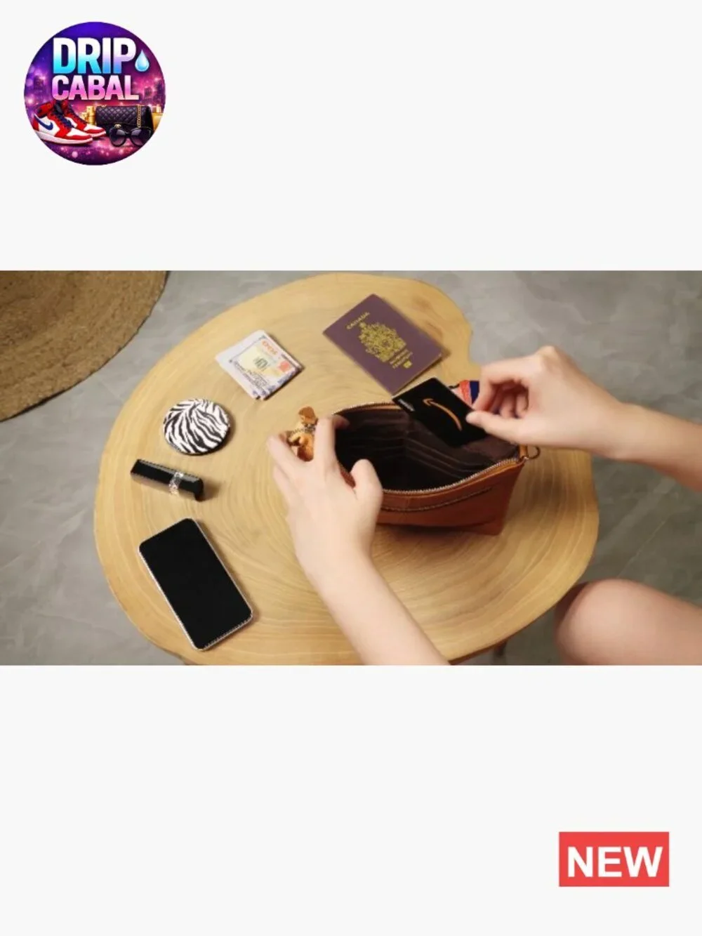 Genuine Leather Wristlet Crossbody Bag with RFID Blocking